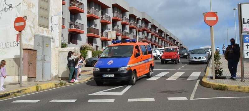 Vehículo de Protección Civil en el recorrido de Los Reyes Magos por Telde/TA.